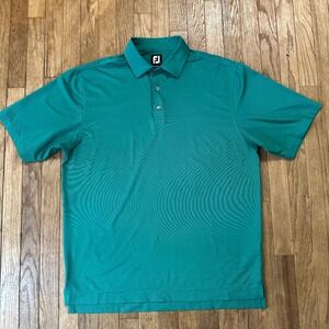 Footjoy FJ Mens Green Polo Shirt Size L Short Sleeve Golf Performance‎ Dryjoy